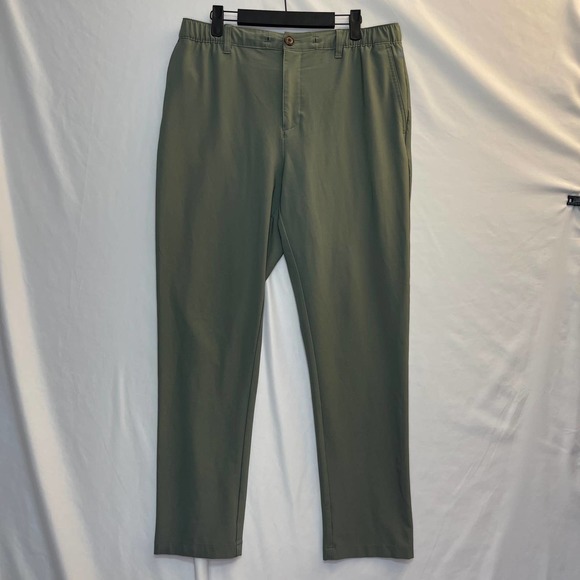 Chubbies Everywhere Performance Pants Large Olive Green Elastic Waist Zip Pocket - Picture 11 of 12
